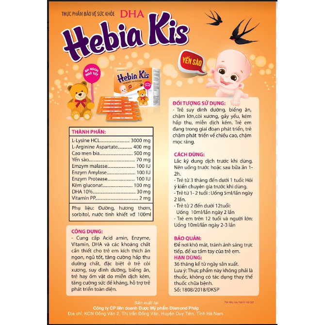 Hebia Kids cho trẻ em bị còi xương, Hebia Kids giúp trẻ ăn ngon ngủ tốt - CN11