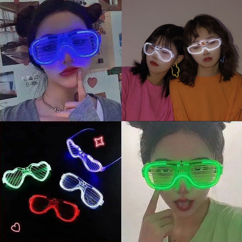 Mắt Kính EL Có Đèn LED Phát Quang Độc Đáo Cho Dịp Halloween Và Giáng Sinh