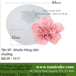 Khuôn silicon hoa hồng cẩm chướng 1517