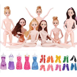 Set 02 Búp Bê 12 Khớp Trơn + (Tặng 5 Váy Ngắn + 10 Đôi Giầy)