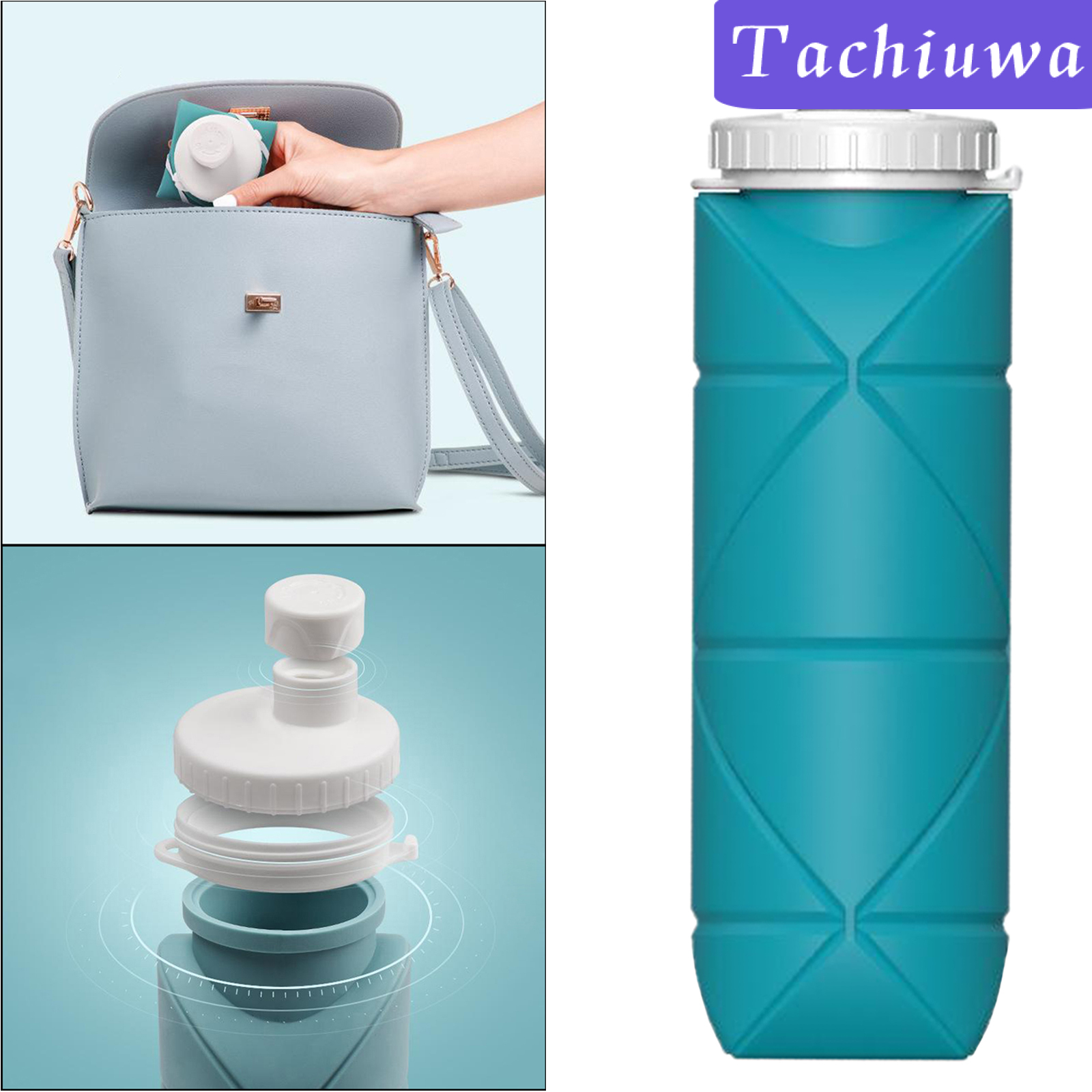 [TACHIUWA]Portable Foldable Water Bottle Kettle Outdoor Cycling GYM Sports 600ML