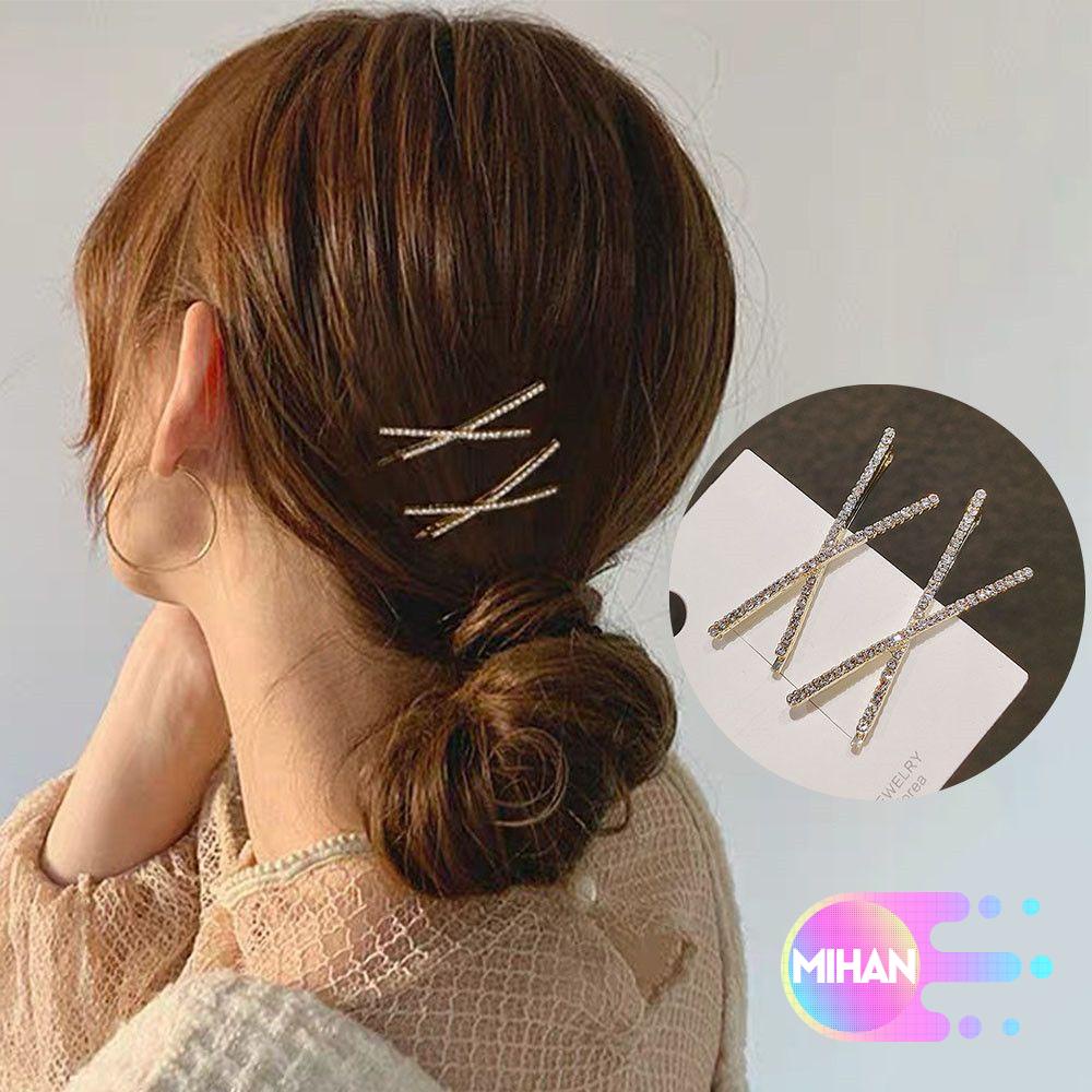 Cô Gái MIHAN1 1pc|Kẹp Tóc Đính Hạt Lấp Lánh Thiết Kế Đơn Giản Thời Trang|Kẹp Tóc X Kẹp Tóc / Nhiều Màu