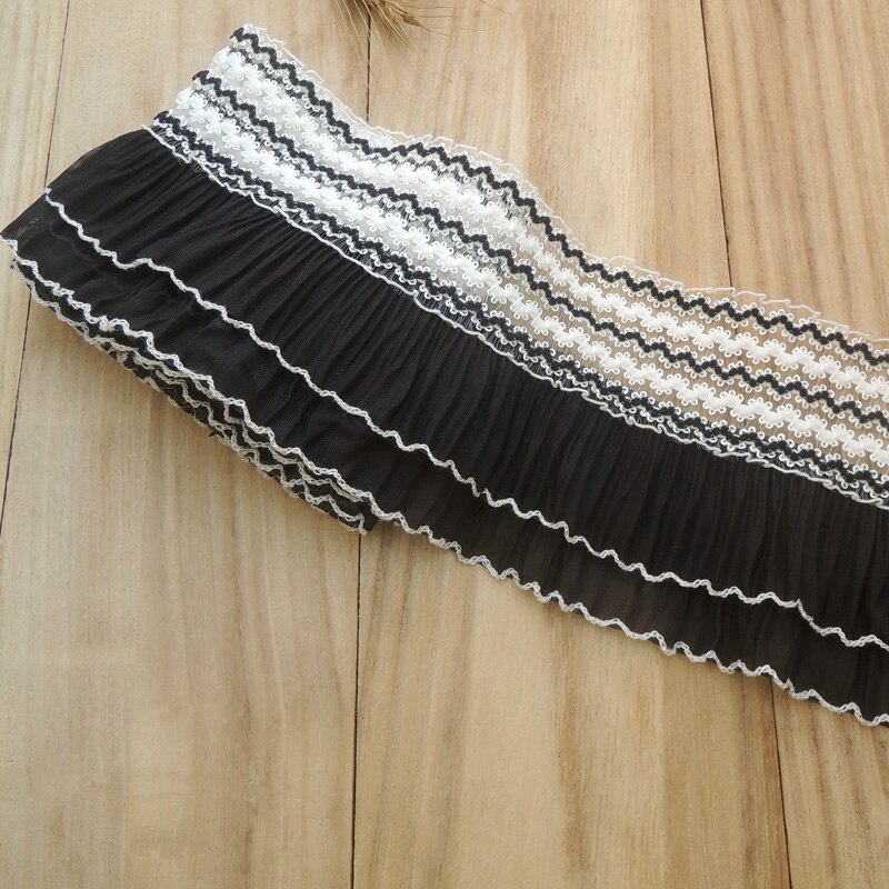 1 Yard Vải Voan Hai Lớp Xếp Ly Hai Lớp Thêu Hoa 3D Co Giãn Dùng May Đầm DIY