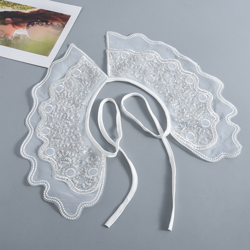 Khăn Choàng Cổ Đính Hạt Giả Thêu Họa Tiết Đa Năng Có Thể Tháo Rời Cho Búp Bê Nữ