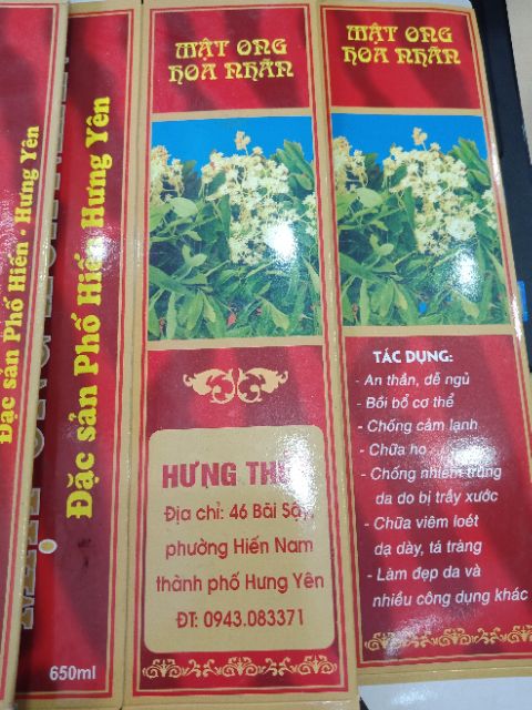 1kg (700ml) Mật ong hoa nhãn chuẩn Phố Hiến, Hưng Yên