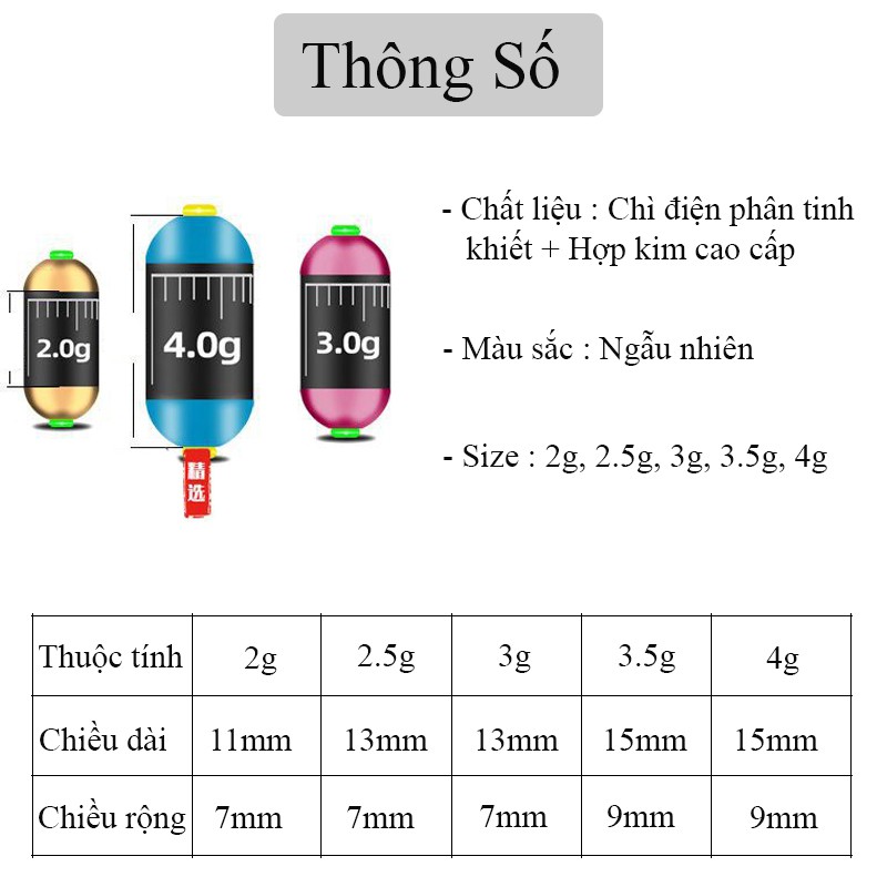 Chì lá lõi kép chống nổ chuyên câu đài câu đơn Cao Cấp PK-52 (Set 3 viên)