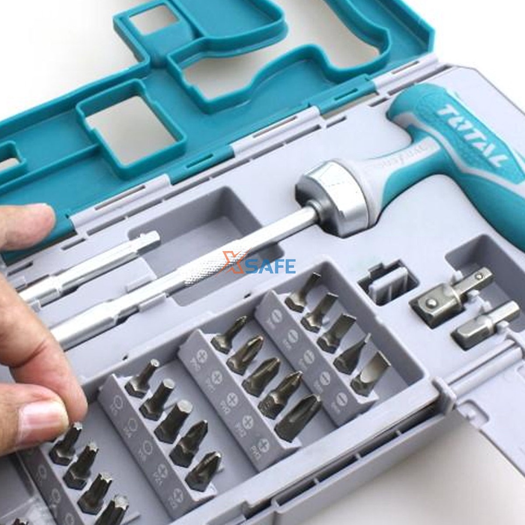Bộ tua vít chữ T đa năng 25 chi tiết TOTAL TACSD30256 thép hợp kim chắc chắn bển bỉ dễ thay đổi đầu vít - chính hãng