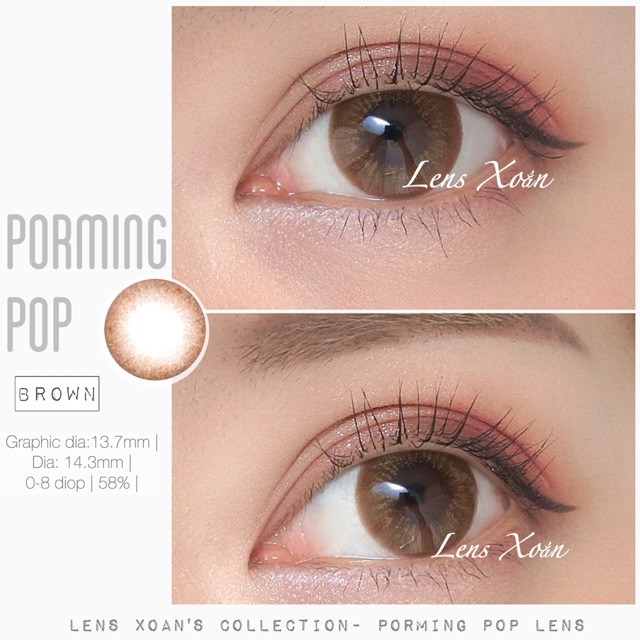 Giãn tròng PORMING POP BROWN- OLENS (LENS XOẮN)