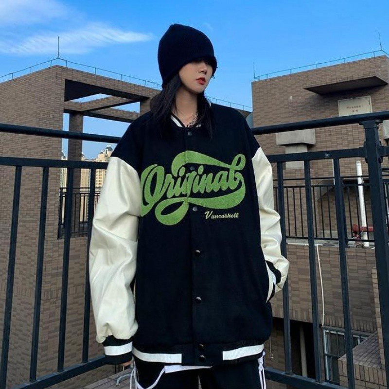 Áo Khoác Bóng Chày Dáng Rộng Phong Cách Hàn Quốc Thời Trang Cho Nam Nữ