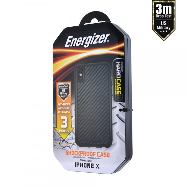 Ốp lưng chống sốc 3m cho iPhone X - carbon Energizer - ENCOUL3MIP8CB