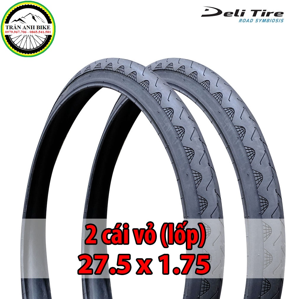 Cặp 2 cái vỏ lốp xe đạp Deli Tire 27.5x1.75 S601 vỏ nhẹ