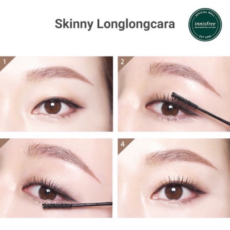 Chuốt mi chống nước, đầu cọ siêu mảnh Mascara Innis.freee Skinny - HONGS KOREA