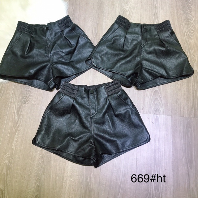 QUẦN SOOC DA CẠP CHUN 1 CÚC HÀNG QC, QUẦN SHORT DA NỮ MS15666