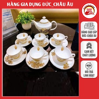 Bộ ấm chén trà hoa cúc sứ xương châu âu lmperial, 1 ấm 700ml, 6 tách 120ml, 6 đĩa - anh