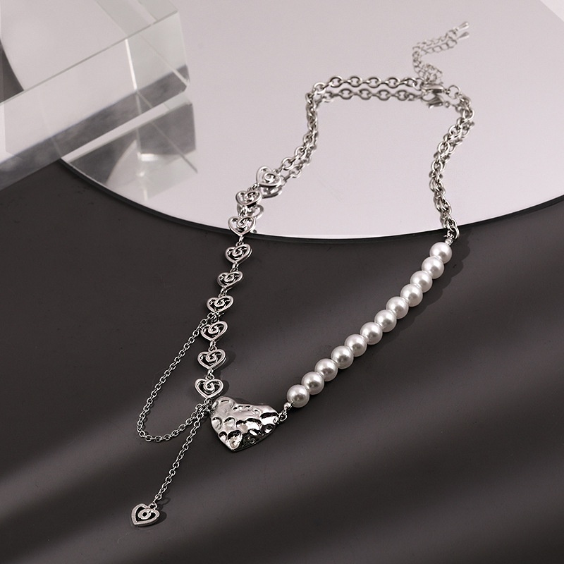 Vòng Cổ Đính Ngọc Trai Hình Trái Tim Xinh Xắn Cho Nữ