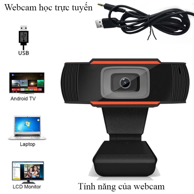 Webcam cho Máy tính , Laptop Tích Hợp Míc , Hỗ Trợ Học Trực Tuyến, Để Bàn , Họp Online qua Zoom - Bảo hành 6 Tháng