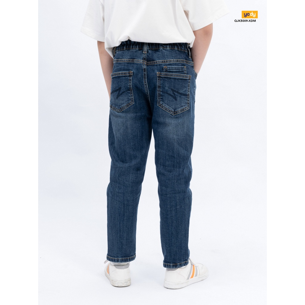 Quần jeans cho bé trai thương hiệu YODY màu xanh vải cotton co giãn tốt - QJK5009