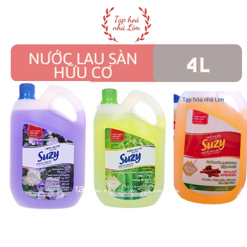 Nước lau sàn SUZY 4L hương nhài nhật- thành phần HỮU CƠ, chất lượng NHẬT BẢN