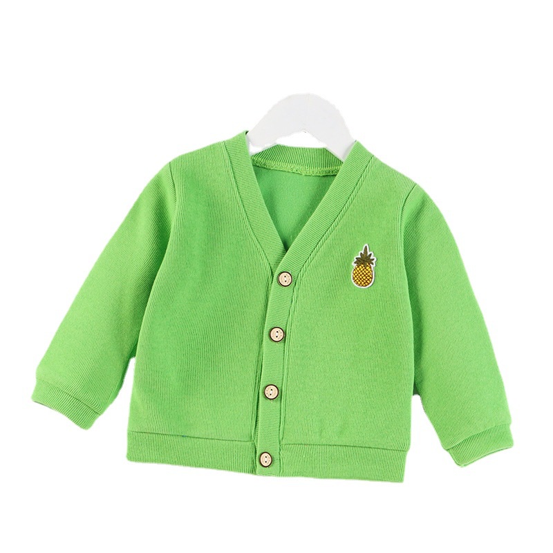 Áo khoác cardigan tay dài cổ chữ V thời trang thu đông dành cho trẻ em 70-120cm