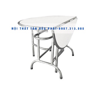 Bàn ăn inox 201 mẫu tròn gấp 3 tân hòa phát