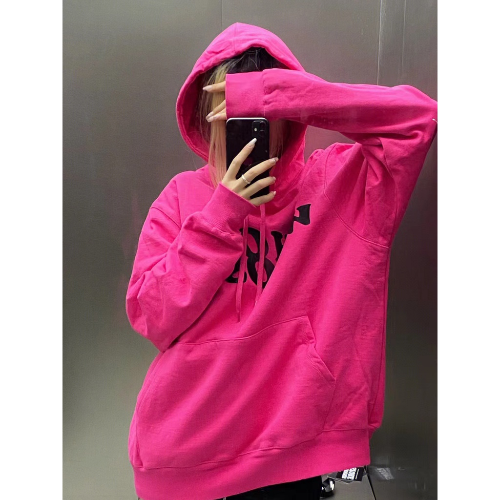 NRVP Áo hoodie tay dài oversize in họa tiết phong cách Hàn Quốc kiểu mới