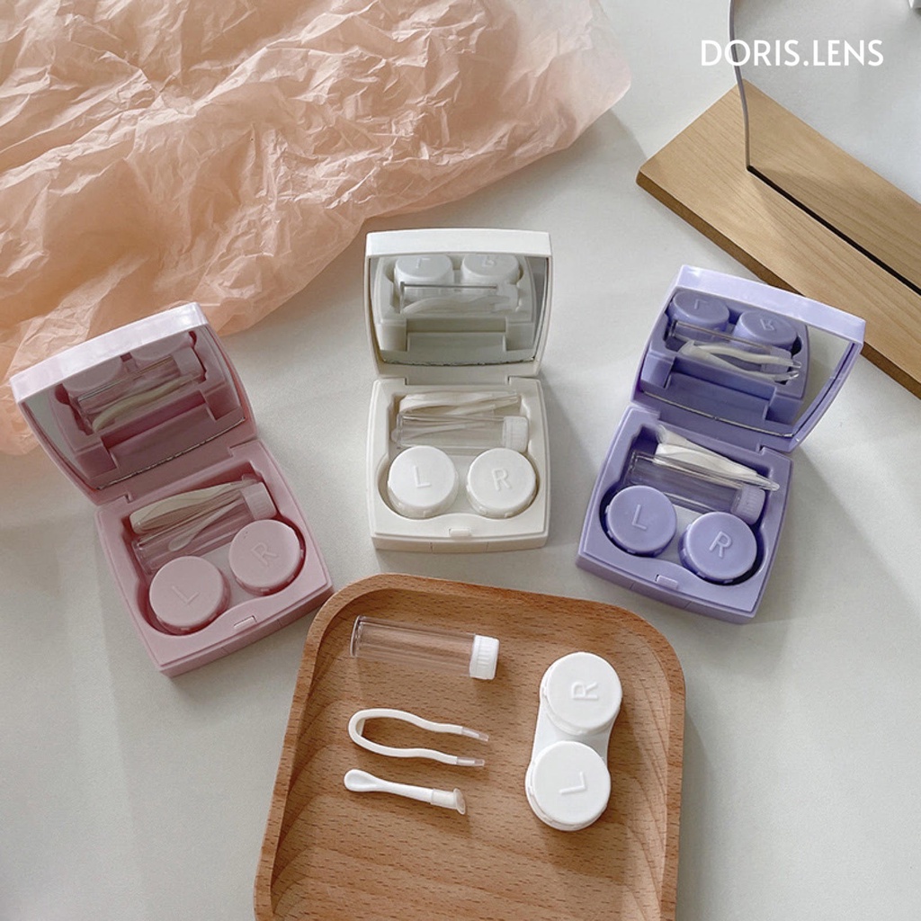 Khay Gương Đựng Lens Và Bộ Dụng Cụ Đeo Lens DORIS.LENS - Teddy Bear