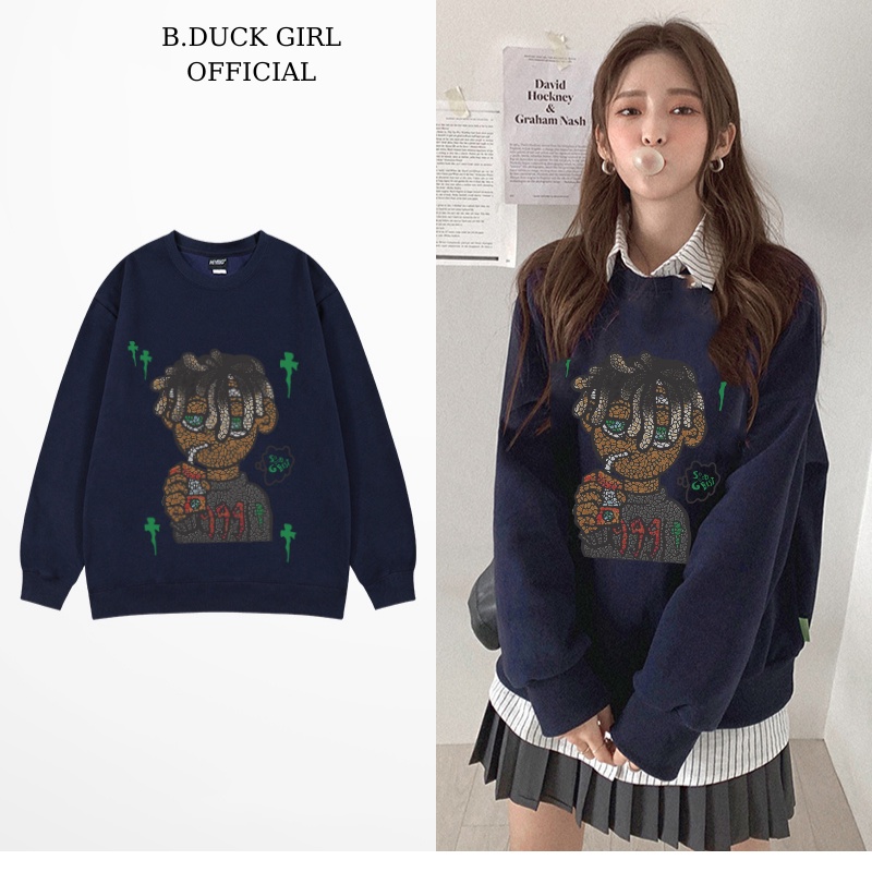 Áo nỉ sweater  nam nữ form rộng vải nỉ bông dày dặn phong cách Ulzzang Is Boy - B.DUCKGIRL