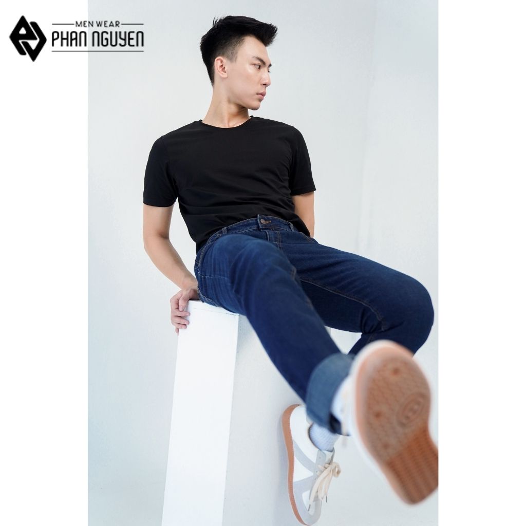Quần bò nam dáng dài Phan Nguyễn kiểu dáng slim fit, thiết kế đơn giản, trẻ trung, độ bền cao, thoáng mát QBD.023