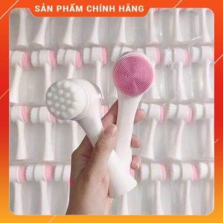 Cọ rửa mặt và massage 2 đầu silicon siêu mềm