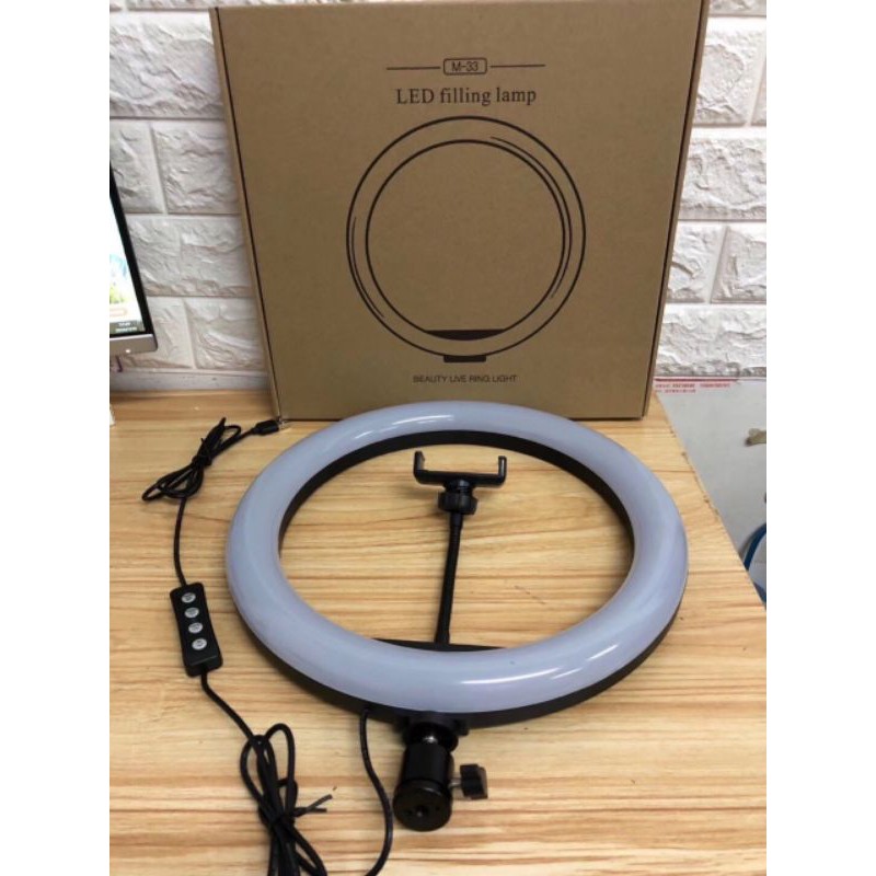Đèn livestream 33CM bóng tròn 3 chế độ không gồm chân đèn, đèn led livestream quay tiktok có giá đỡ điện thoại