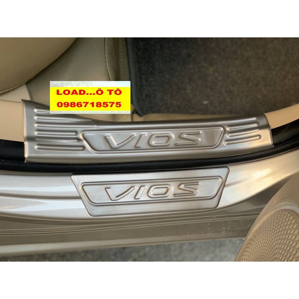 Ốp bậc cửa, Nẹp Bước Chân Xe Toyota Vios 2023-2019 Trong, Ngoài Hàng Inox, Ốp bậc chân Vios