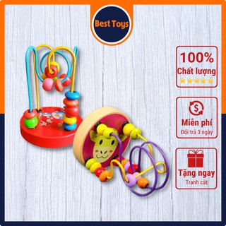 Đồ chơi luồn hạt gỗ size nhỏ, đồ chơi gỗ cho bé đôi tay khéo léo