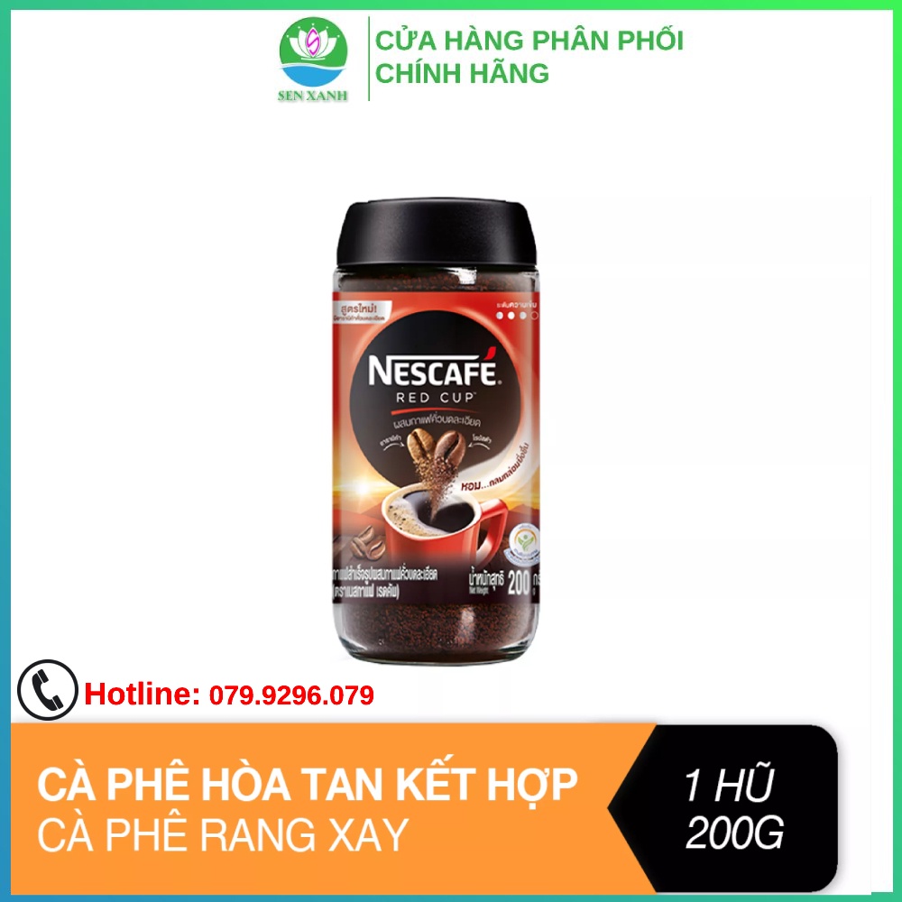 [SenXanh CAFE] Cà Phê hòa tan kết hợp cà phê rang xay Nescafe Red cup 200g/hủ - Nhập khẩu từ Thái Lan