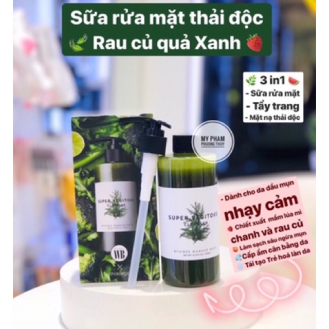 Sữa rửa mặt rau củ Xanh 300ML