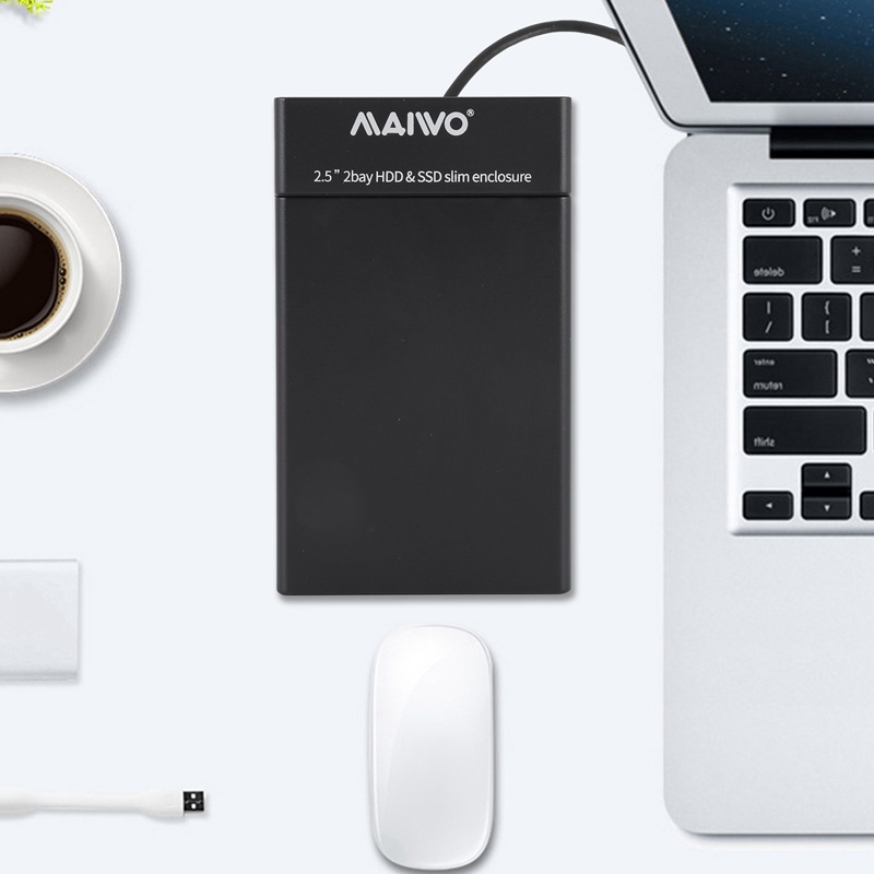 Hộp Đựng Ổ Cứng 2 Ngăn Maiwo K25682 2.5 Inch SATA / HDD / USB