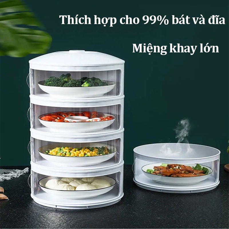 Lồng bàn giữ nhiệt, bảo vệ thức ăn cao cấp - loại đắt 5 tầng