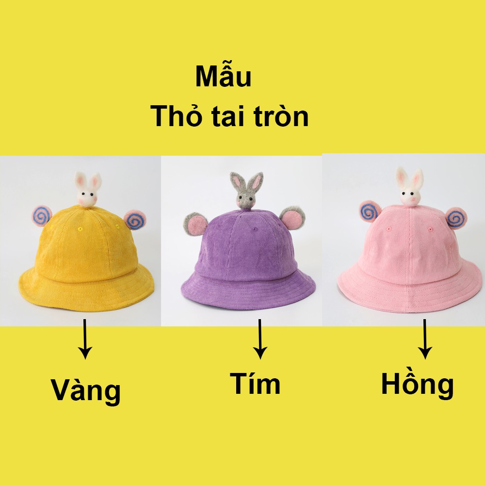 Mũ Nón Maruko 3D Rộng Vành Nhiều Kiểu Sừng Nhọn Unicorn Bucket Hat