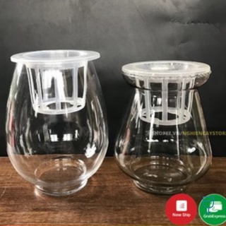 Bình thuỷ tinh cao cấp (combo)  kèm giá đỡ trồng cây thuỷ sinh, cắm hoa