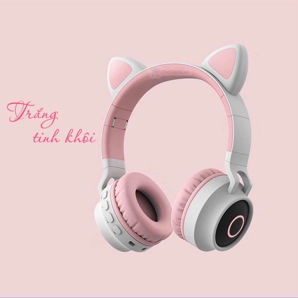 Tai nghe Tai Mèo blueooth HP05, headphone tai mèo siêu cute kèm Mic thoại, Bass cực mạnh, dung lượng pin khủng 400mAh