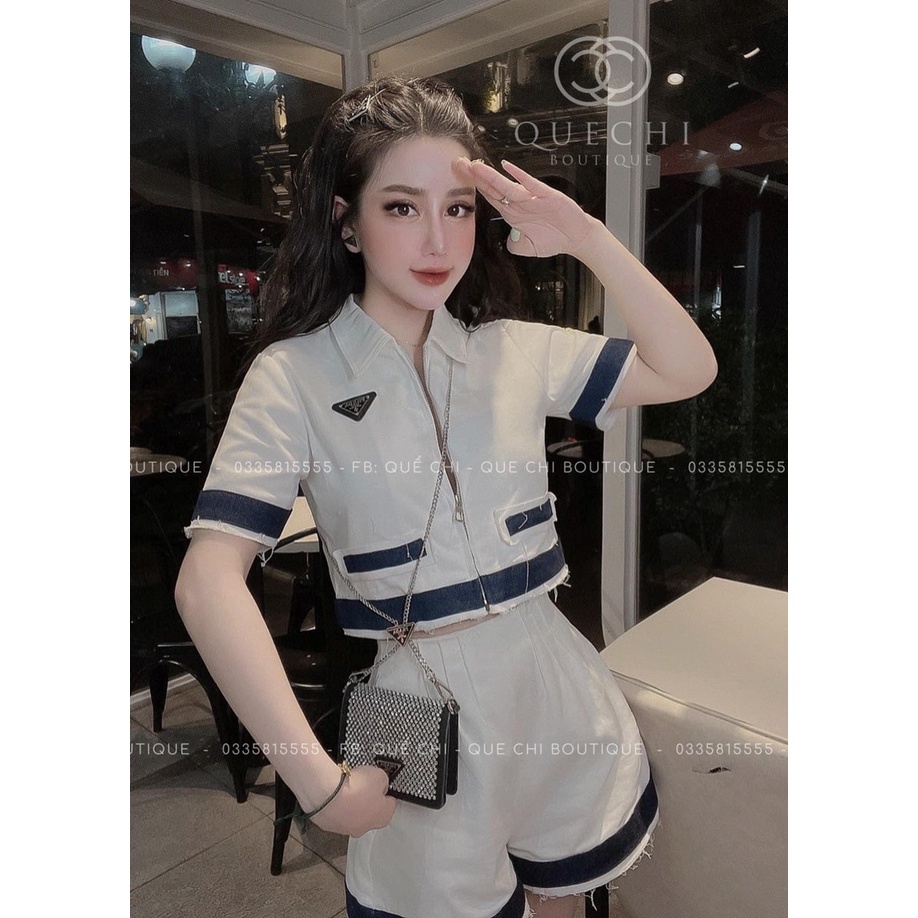 SET SƠ MI KAKI VIỀN BÒ