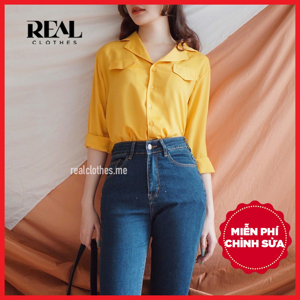 Sơ mi cổ ve vàng_REAL