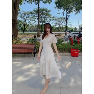 ĐẦM MAXI ĐUÔI CÁ CỔ V (KÈM VIDEO HÌNH THẬT)