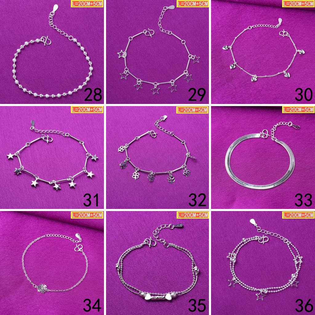 50 vòng chân bạc 925 trang sức thời trang hàn quốc Jl001