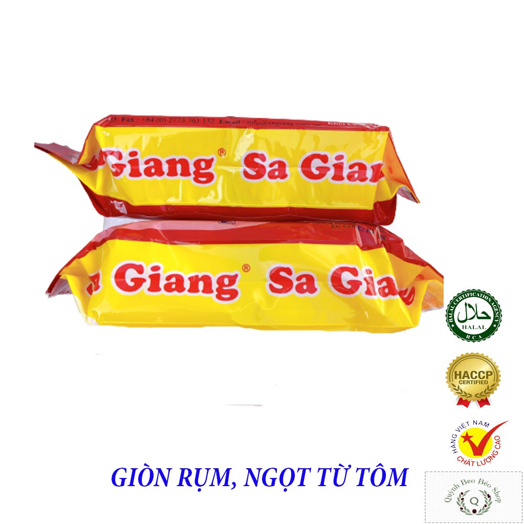 Bánh phồng tôm loại vuông Sa Giang túi 400gr, bánh phồng tôm ngon, ngọt vị tôm, giòn rụm