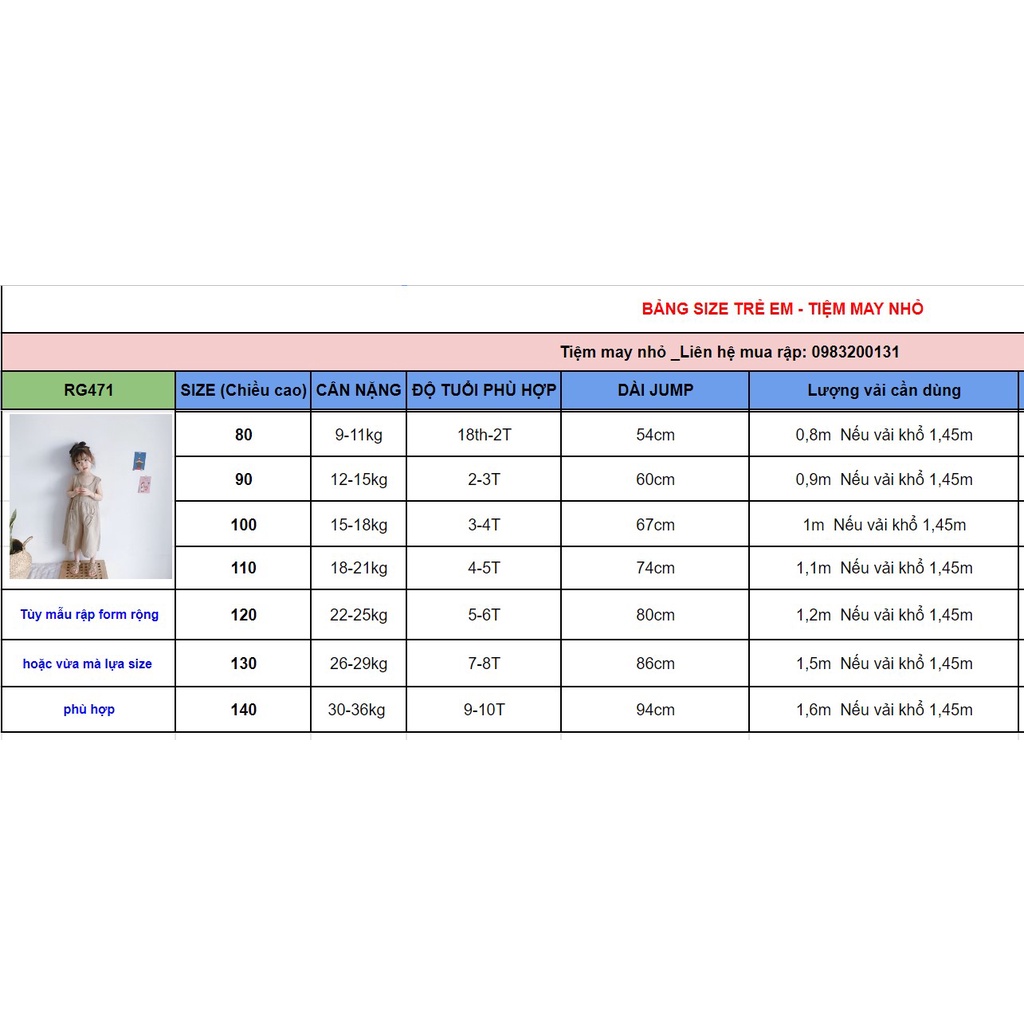 RG471_Rập giấy may jump bé gái