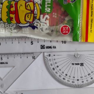 Bộ Thước kẻ, Eke, Đo góc 4 món Hồng Hà