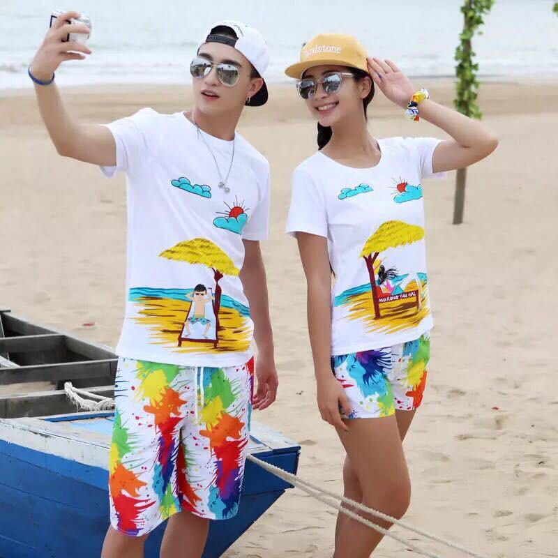 Quần đôi đi biển hàng QC