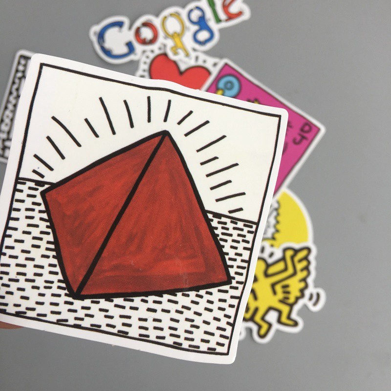 Set 14 Miếng Dán Graffiti Chống Thấm Nước Thời Trang Đường Phố Keith Haring