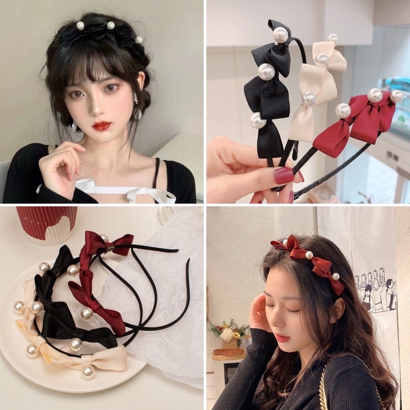 Cài tóc đính nơ phong cách Hàn Quốc cho nữ mã QD 201