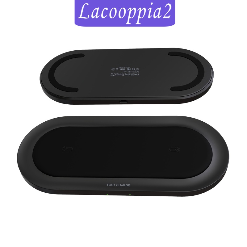 [LACOOPPIA2] Wireless Fast Charger 20W Qi Dual Charging Pad Charger for Samsung Universal